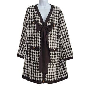 Tuckernuck Pomander Place Coco Tweed Bow Dress Houndstooth Old Money XXL Preppy